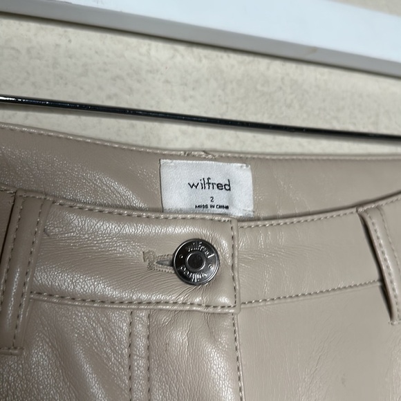 Wilfred The Melina Pant High-waisted Straight Leg Vegan Leather Pans Ivory Sz 2 - Picture 6 of 17